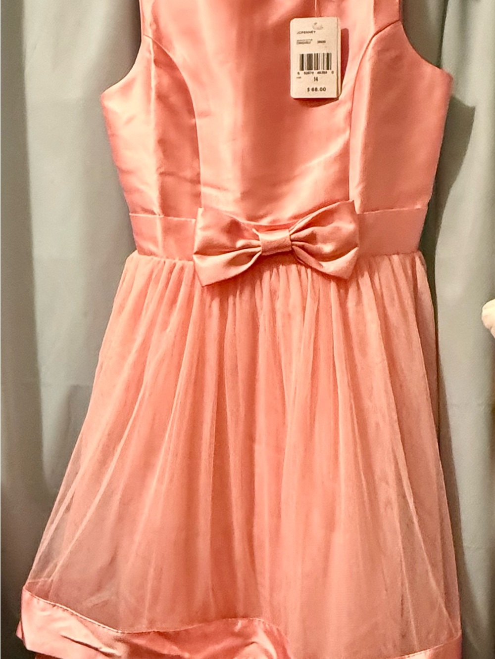 Speechless Pink Satin & Tulle Bow Party Dress Girls Size 14